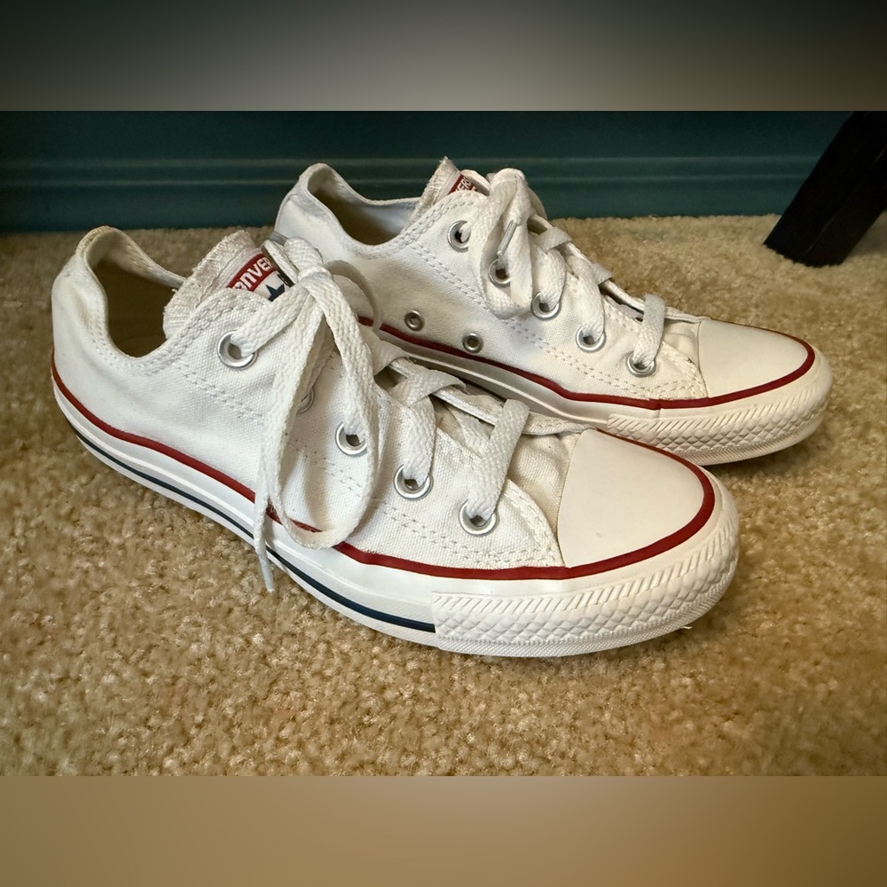Converse All Star White and Red Sneakers
